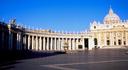 An early, quiet morning at the Vaticans St.Peters Square.